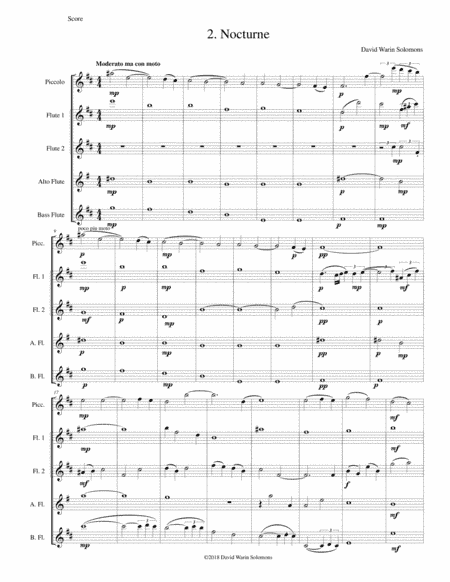 Nocturne for flute quintet (piccolo, 2 flutes, alto flute and bass flute)