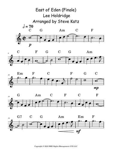 East Of Eden (finale) (arr. Steve Katz)