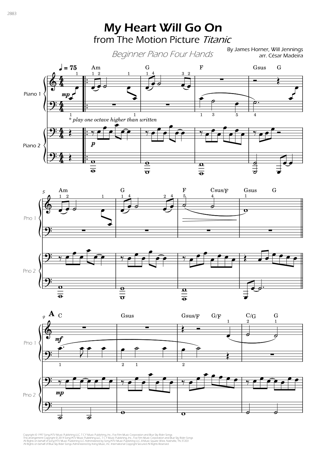My Heart Will Go On (love Theme From 'titanic') (arr. César Madeira)