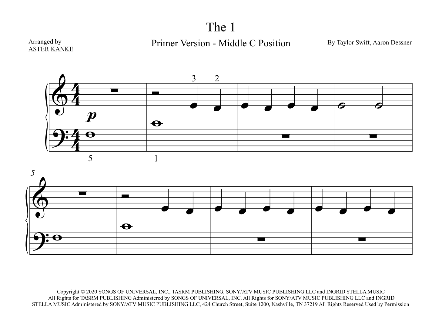 The 1 (arr. Aster Kanke)