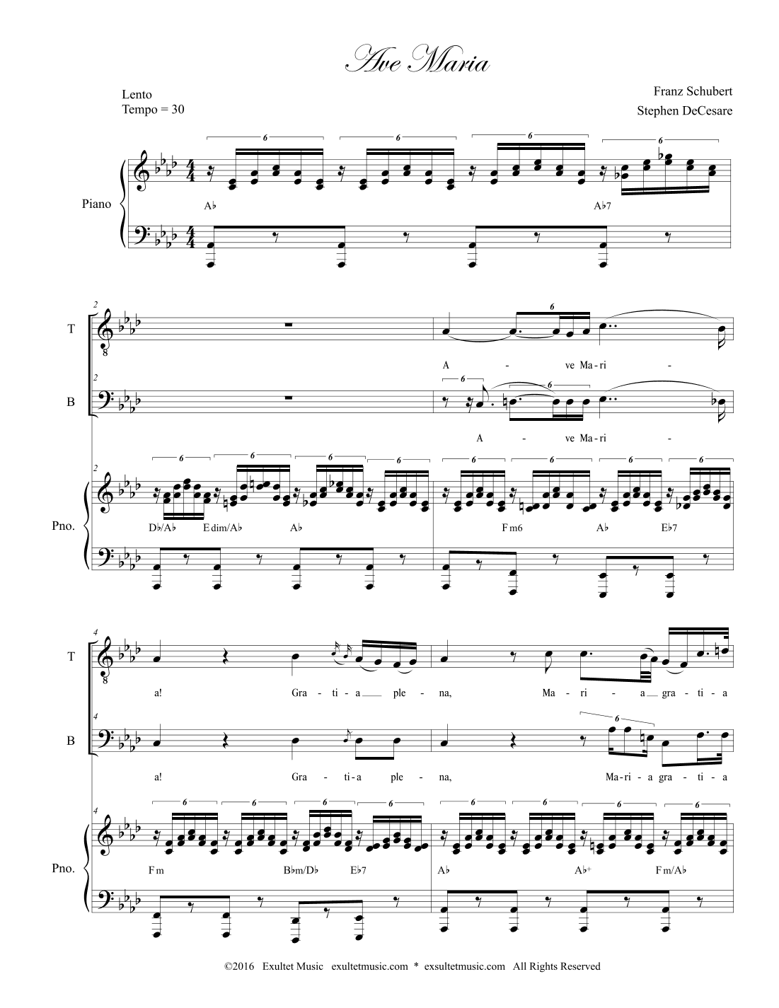 Ave Maria (Duet for Tenor and Bass solo - (Medium Key) (arr. Stephen DeCesare)