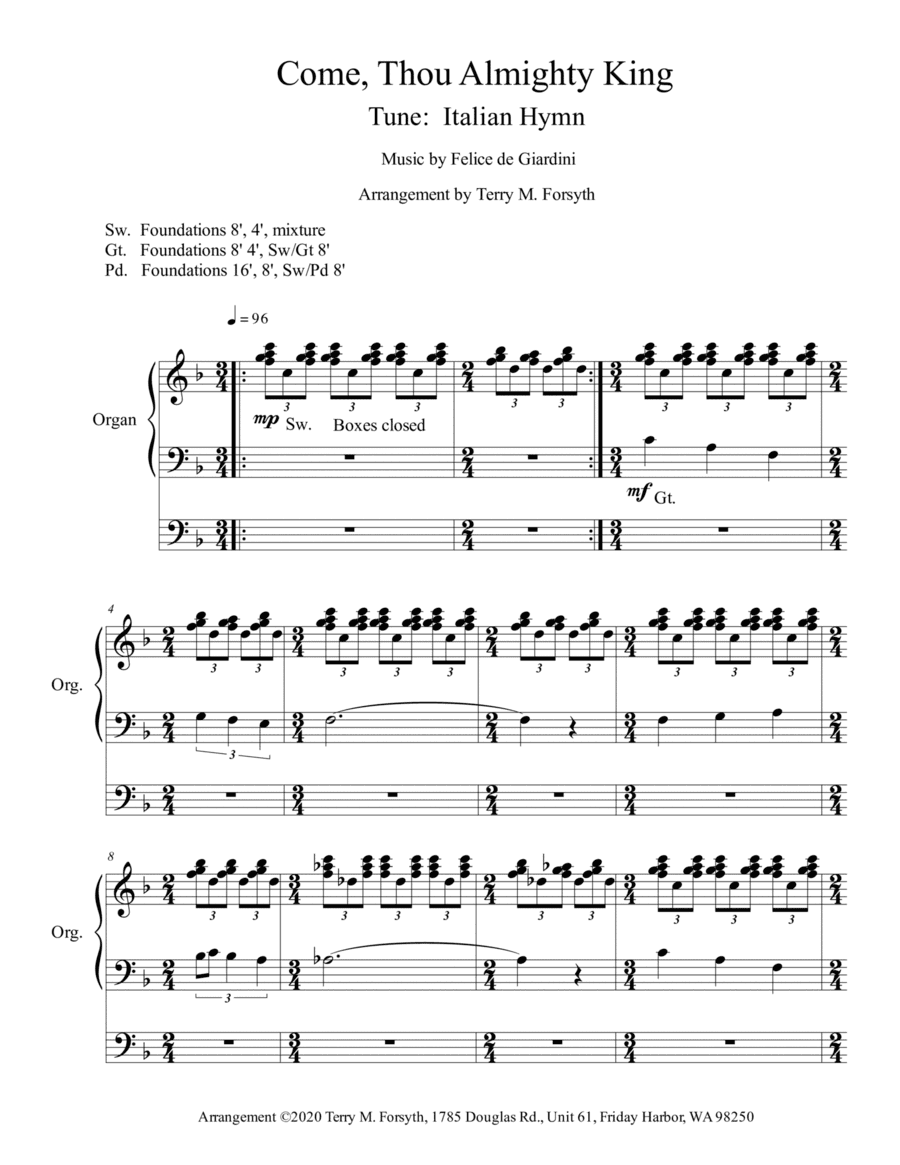 "Come, Thou Fount of Every Blessing", SATB (arr. Forsyth Publishing)