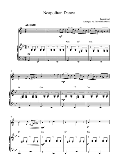 Neapolitan Dance (for trumpet in B flat solo and piano accompaniment) (arr. Kaiserin Rebecca)