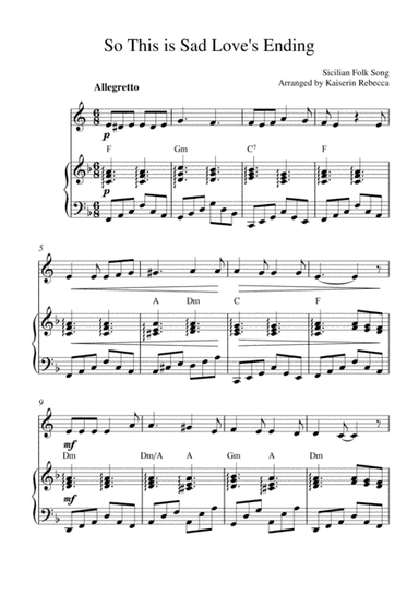 So This is Sad Love's Ending (for horn in F solo and piano accompaniment) (arr. Kaiserin Rebecca)