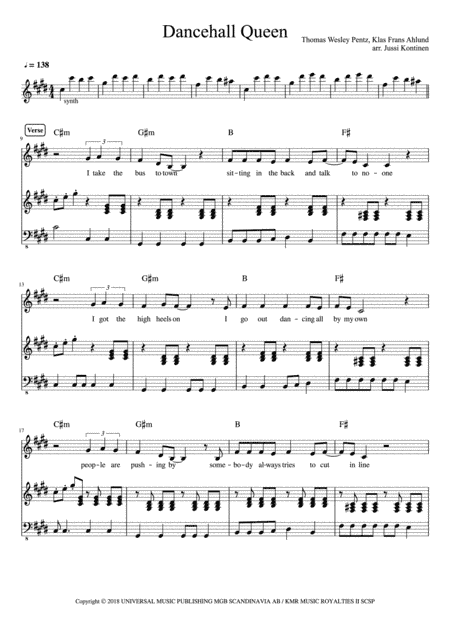 Dancehall Queen (arr. Jussi Kontinen)