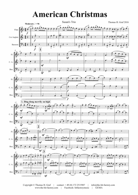 American Christmas - Mash up Rondo of best Christmas Songs - Wind Trio (arr. Thomas H. Graf)