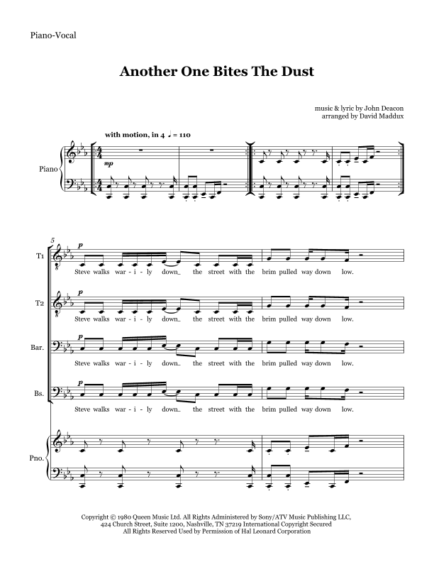 Another One Bites The Dust (arr. David Maddux)