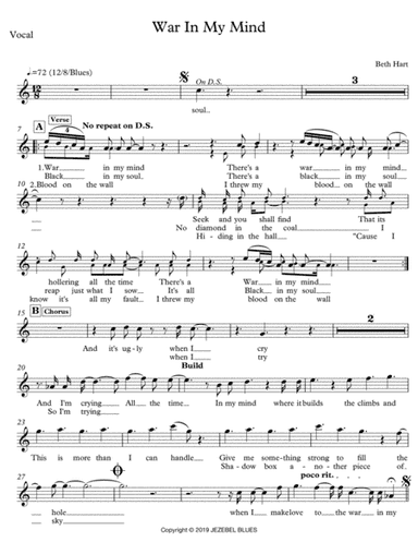 War In My Mind (arr. Vladimir Markowsky)