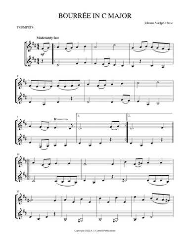 Bourre´e in C Major (arr. Mark Phillips)