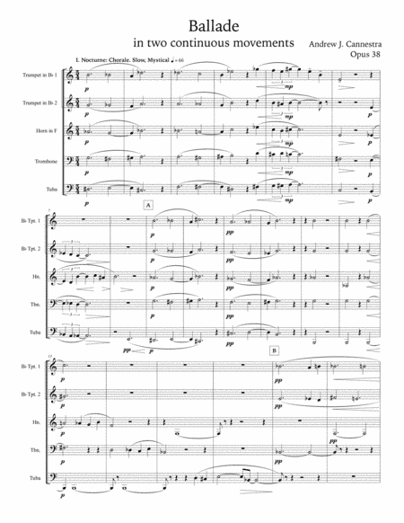 Andrew Cannestra - Ballade for Brass Quintet