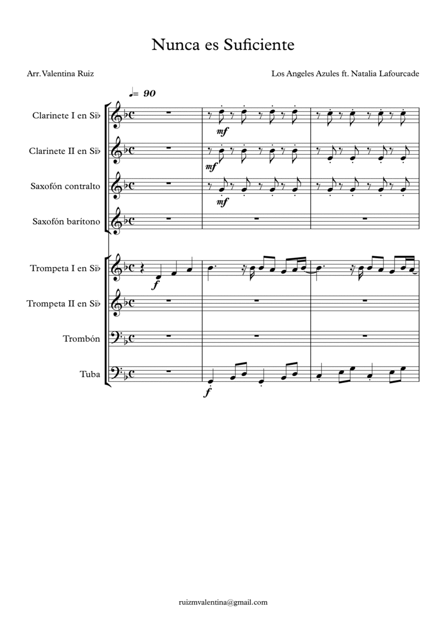 Nunca Es Suficiente (arr. Valentina Ruiz)
