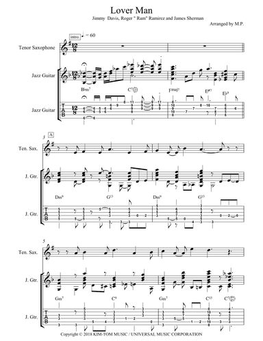 Lover Man (oh, Where Can You Be?) (arr. Milorad Petrovic)