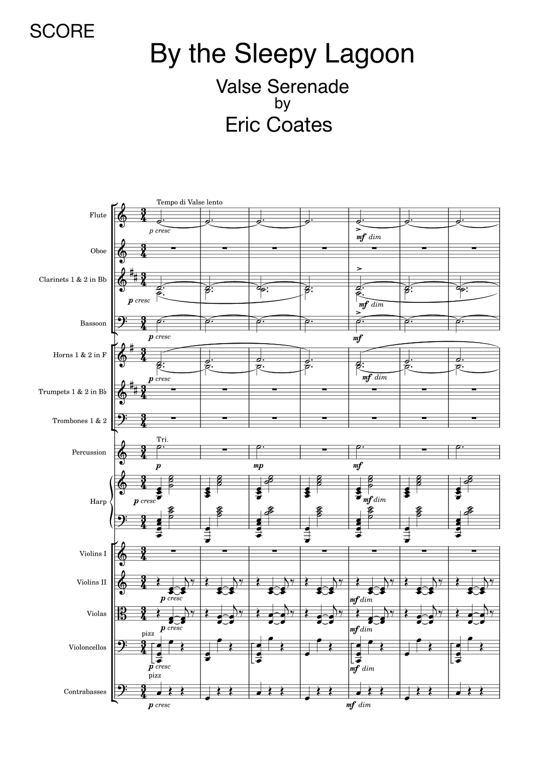By The Sleepy Lagoon (arr. Marcus Martin)