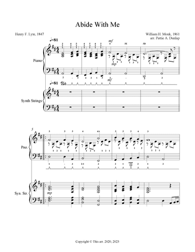 Abide with Me, D (arr. Pattie A. Dunlap)