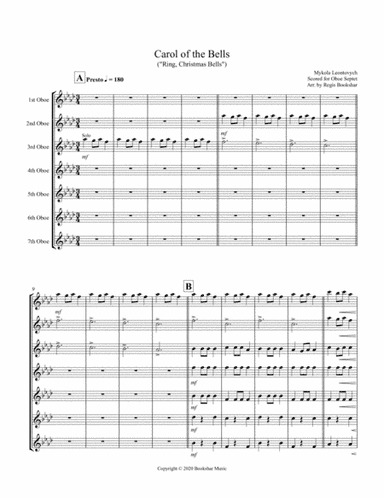 Carol of the Bells (F min) (Oboe Septet) (arr. Regis Bookshar)