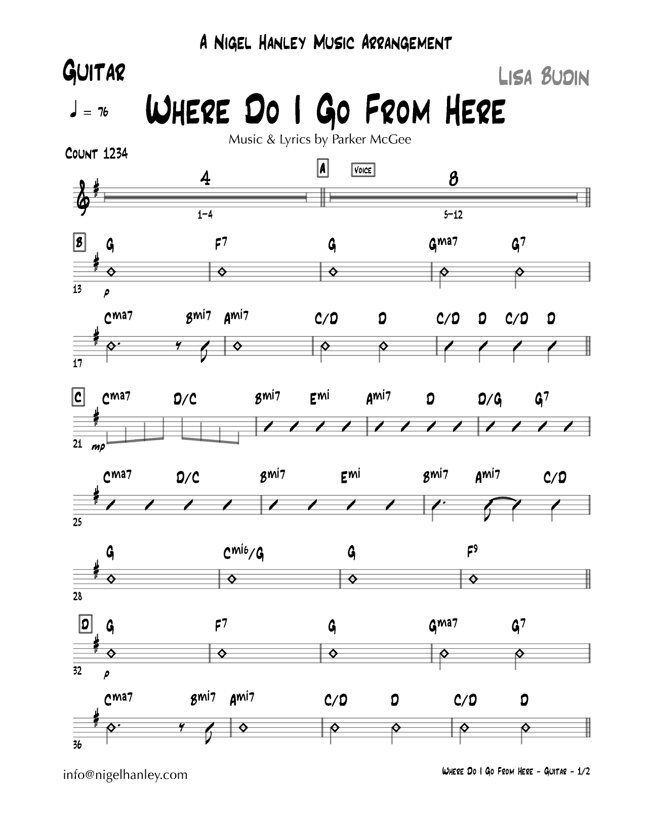 Where Do I Go From Here (arr. Nigel Hanley)