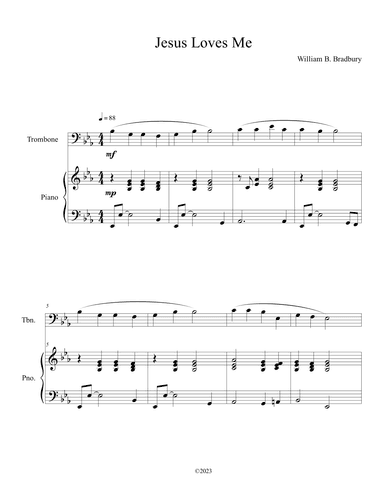 Jesus Loves Me (Trombone Solo with Piano Accompaniment) (arr. B. C. Dockery)
