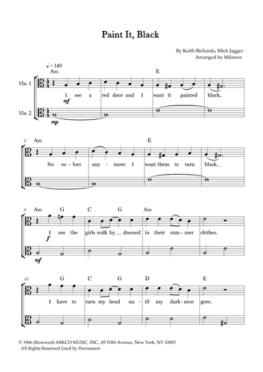 Paint It, Black (arr. Milanov)