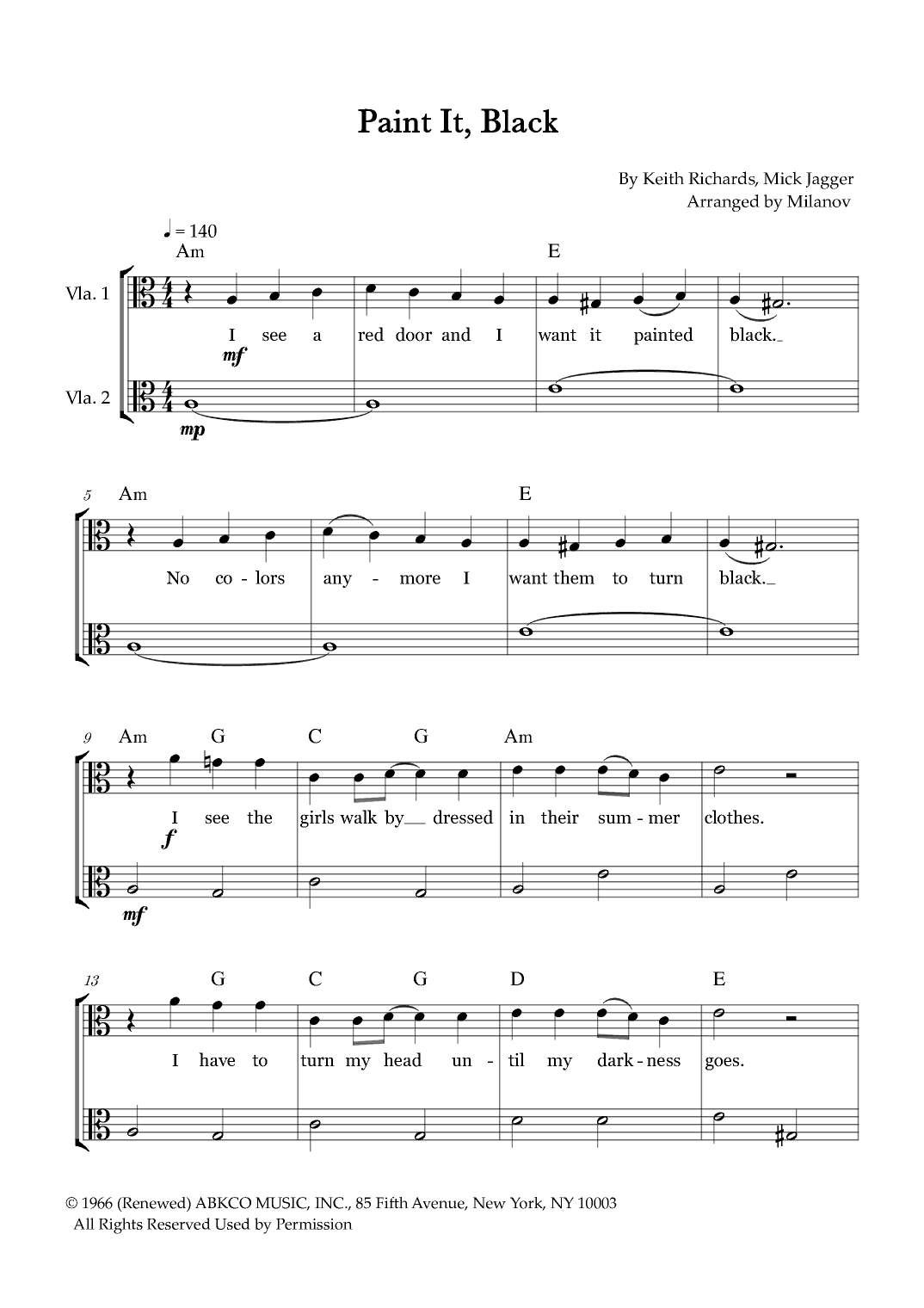 Paint It, Black (arr. Milanov)