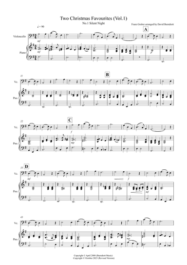 2 Christmas Favourites for Cello and Piano (volume one) (arr. David Burndrett)
