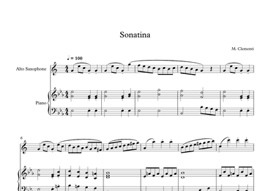 Sonatina (In C Major) - Muzio Clementi (Alto Sax + Piano) (arr. Digital Book Music)