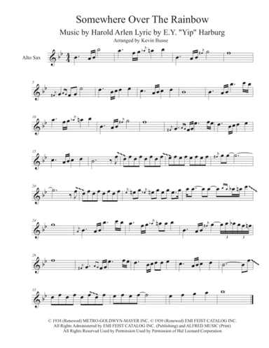 Over The Rainbow (from The Wizard Of Oz) (arr. Kevin Busse)