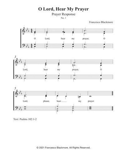 O Lord, Hear My Prayer - Prayer Response No. 1