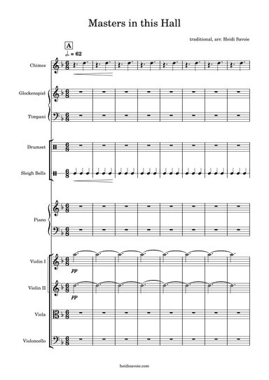 Masters in this Hall Ensemble Arrangement Score and Parts (arr. Heidi Savoie)