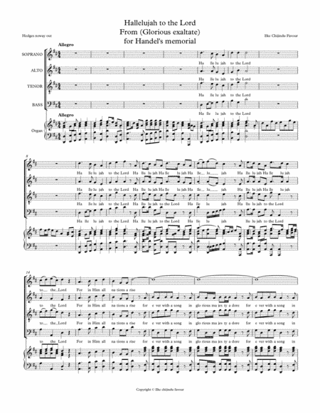 Hallelujah to the Lord