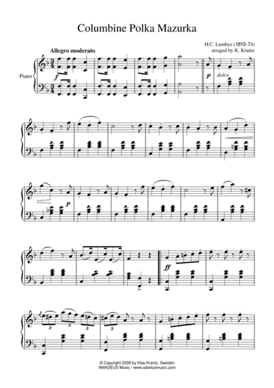 Columbine Polka Mazurka for piano solo (arr. K. Krantz)
