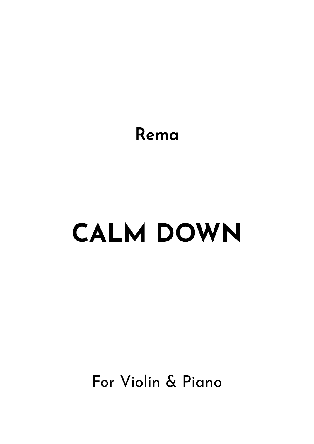 Calm Down (arr. Jireh J.)