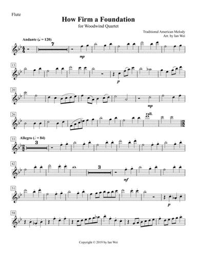 How Firm a Foundation for Woodwind Quartet (arr. Ian Wei)