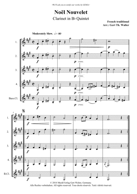Noel Nouvelet (arr. Gert Th. Walter)