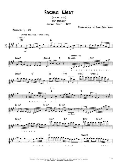Facing West (arr. Juan Paso Viola)