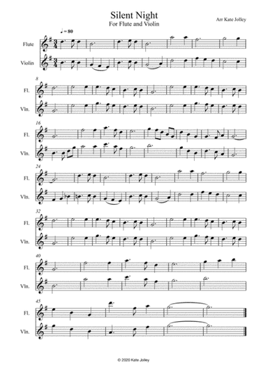 Silent Night Flute and Violin Duet (arr. Kate Jolley)