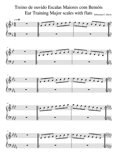 Treino de ouvido Escalas Maiores com Bemóis - Ear Training Major scales with flats (arr. Sebastian C. Davis)