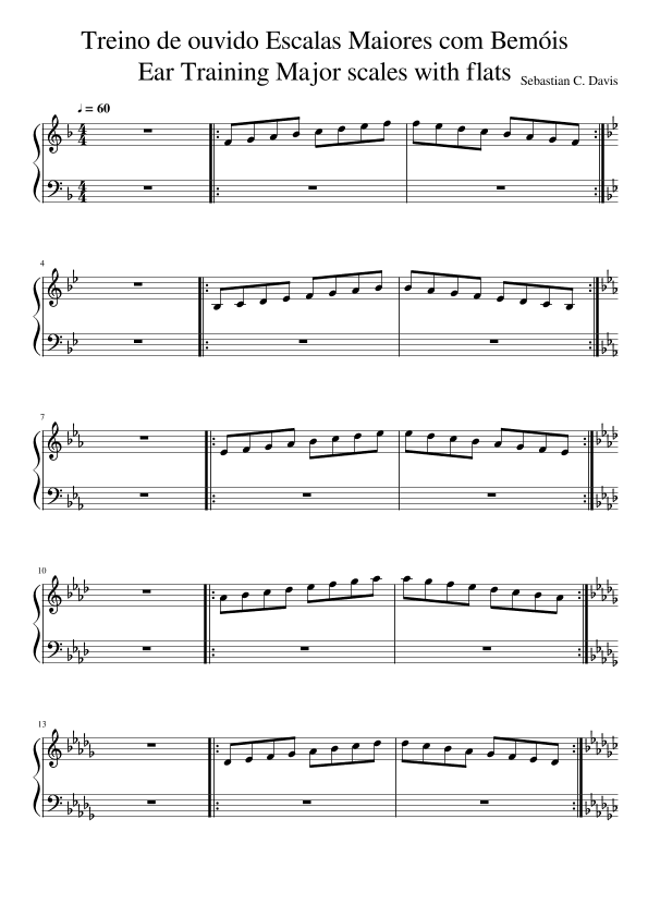 Treino de ouvido Escalas Maiores com Bemóis - Ear Training Major scales with flats (arr. Sebastian C. Davis)