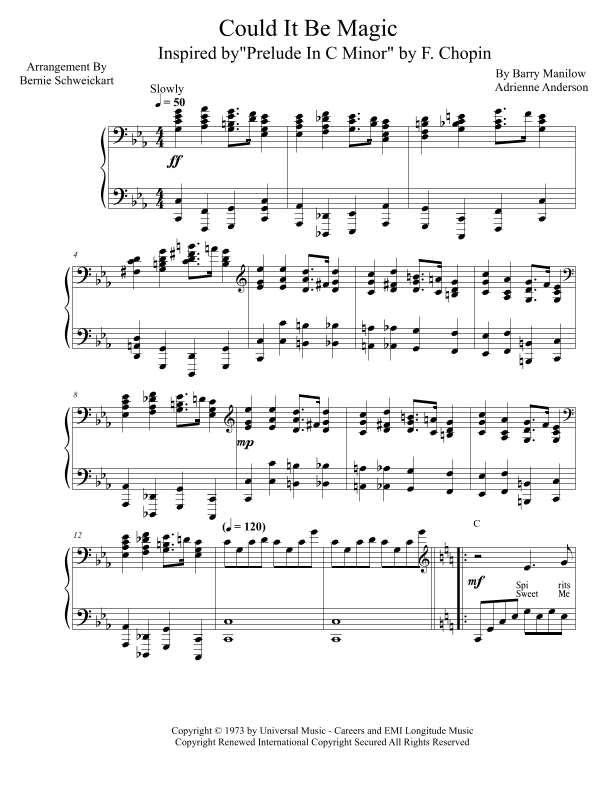 Could It Be Magic (arr. Bernie Schweickart)