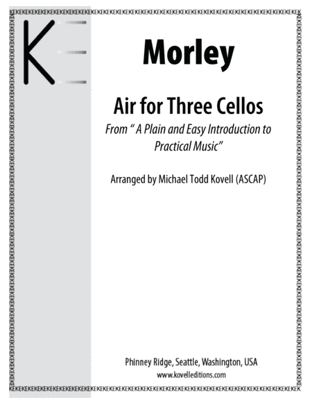 Morley - Air for Three Cellos (arr. Michael Todd Kovell)