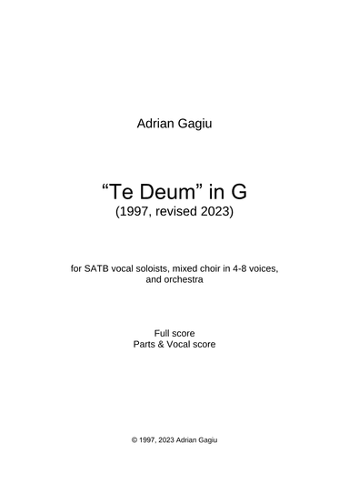 "Te Deum", op. 5