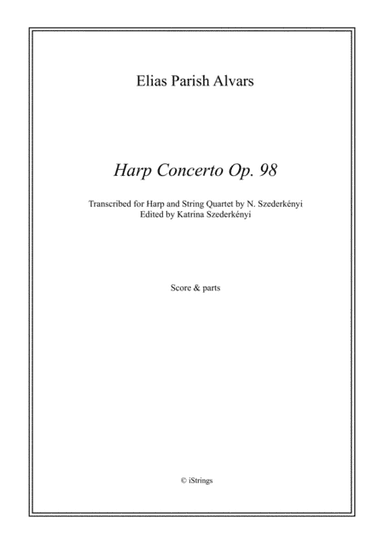Harp Concerto Op. 98 harp & string quartet (arr. N. Szederkenyi)