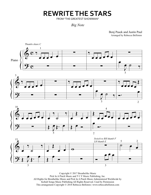 Rewrite The Stars (arr. Rebecca Belliston)