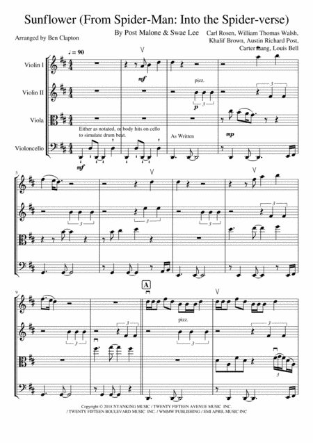 Sunflower (arr. Ben Clapton)