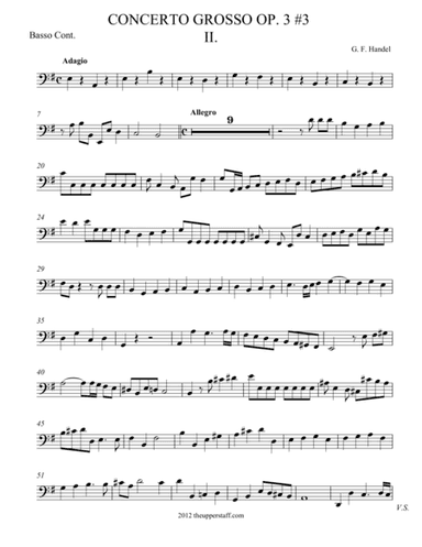 Concerto Grosso Op. 3 #3 Movement II. (arr. theupperstaff.com)