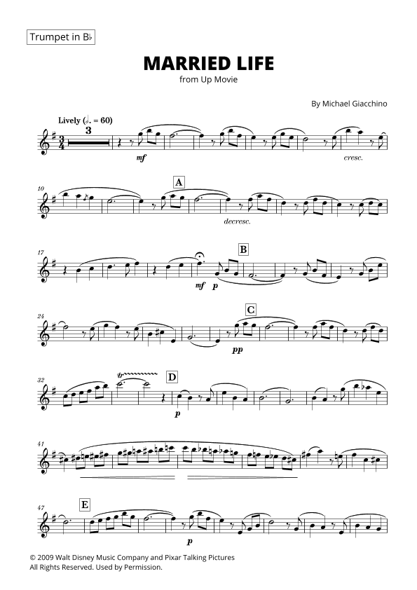 Married Life (arr. Cadenza Editions)