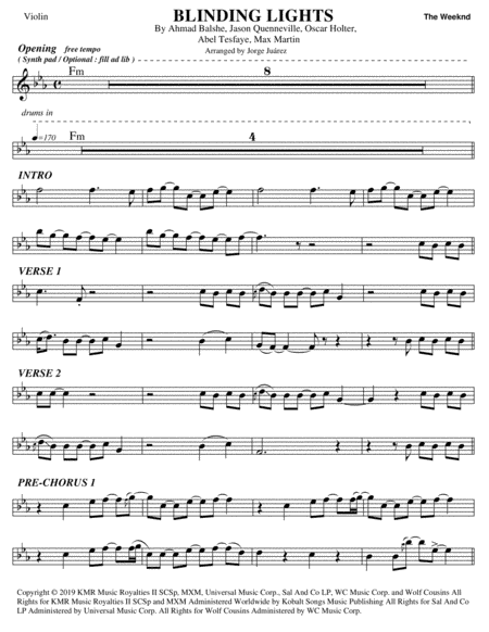 Blinding Lights (arr. Jorge Juárez)