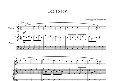 Ode To Joy - Ludwig Van Beethoven (Violin + Piano) (arr. Digital Book Music)
