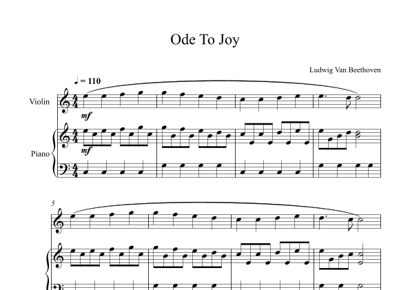 Ode To Joy - Ludwig Van Beethoven (Violin + Piano) (arr. Digital Book Music)