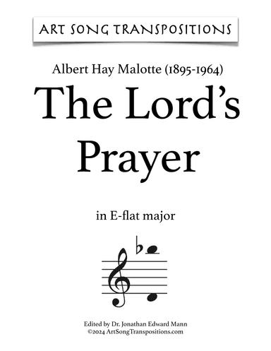 The Lord's Prayer (arr. ArtSongTranspositions.com)
