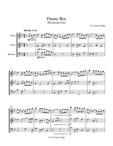 Danny Boy (Wind Trio) (arr. Jordan Grigg)